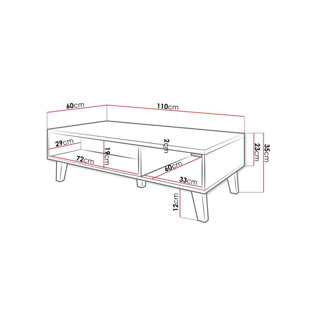 Table basse effet bois style industriel bois / gris, BEST MOBILIER