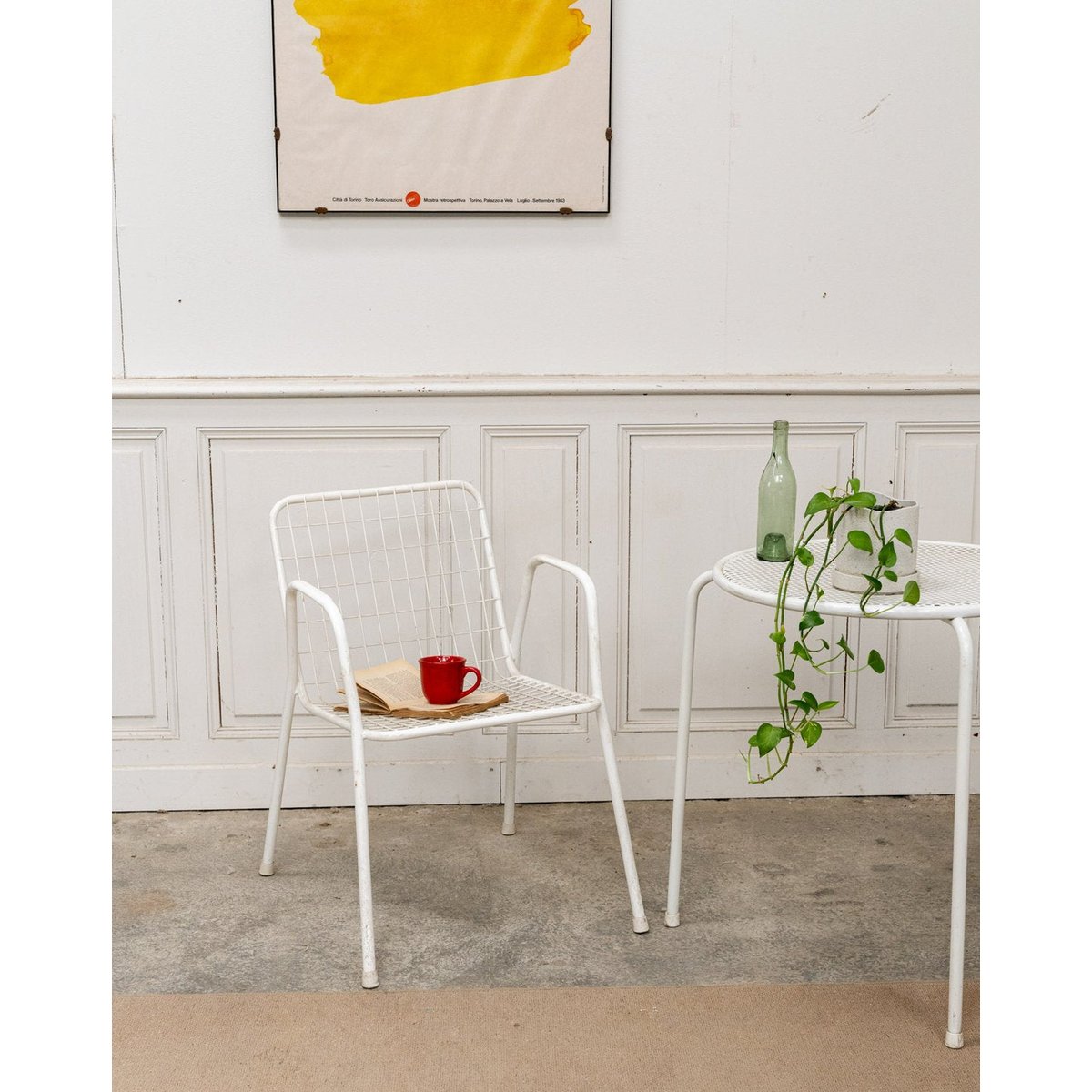 Chaise de jardin blanche EMU Alma N°1697 - Bon état blanc, DEBONGOUT