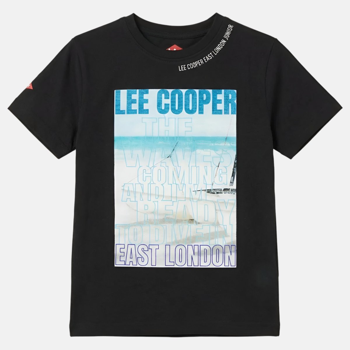 T-shirt manches courtes imprimé, col rond POLAROID noir, LEE COOPER