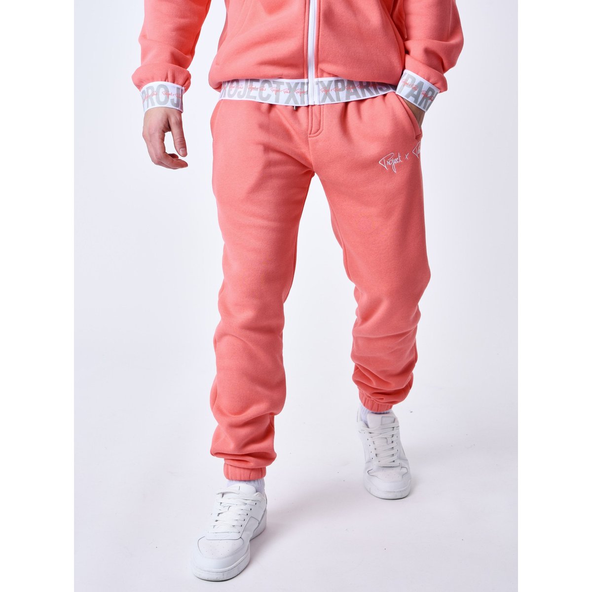 Bas de jogging Bande élastique logotée rose corail, PROJECT X