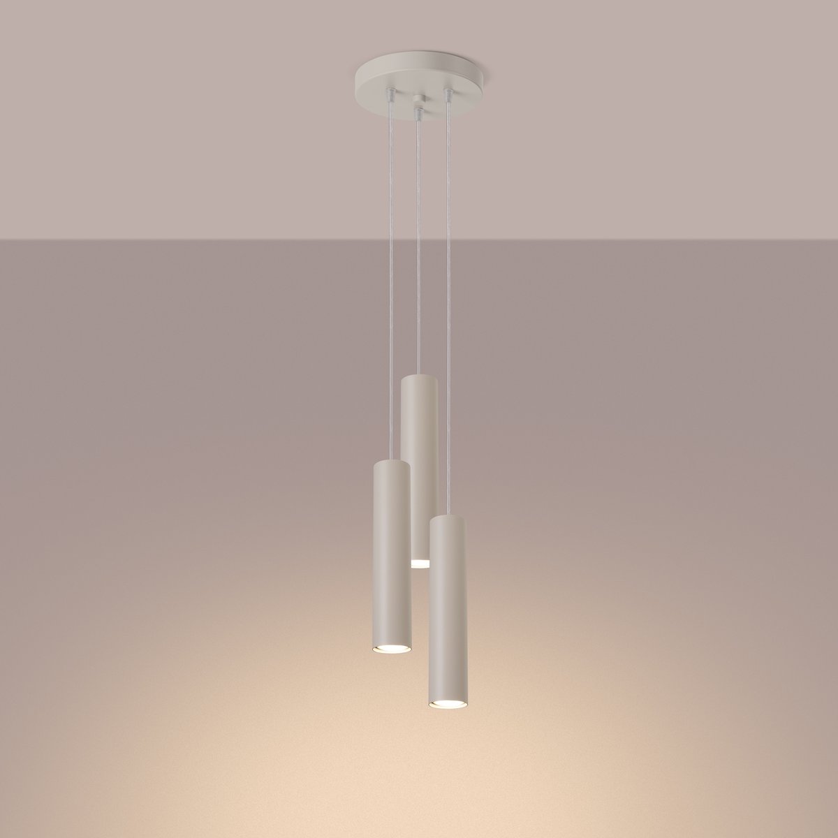 Suspension Acier Beige GU10 3 Lagos beige, EDEN