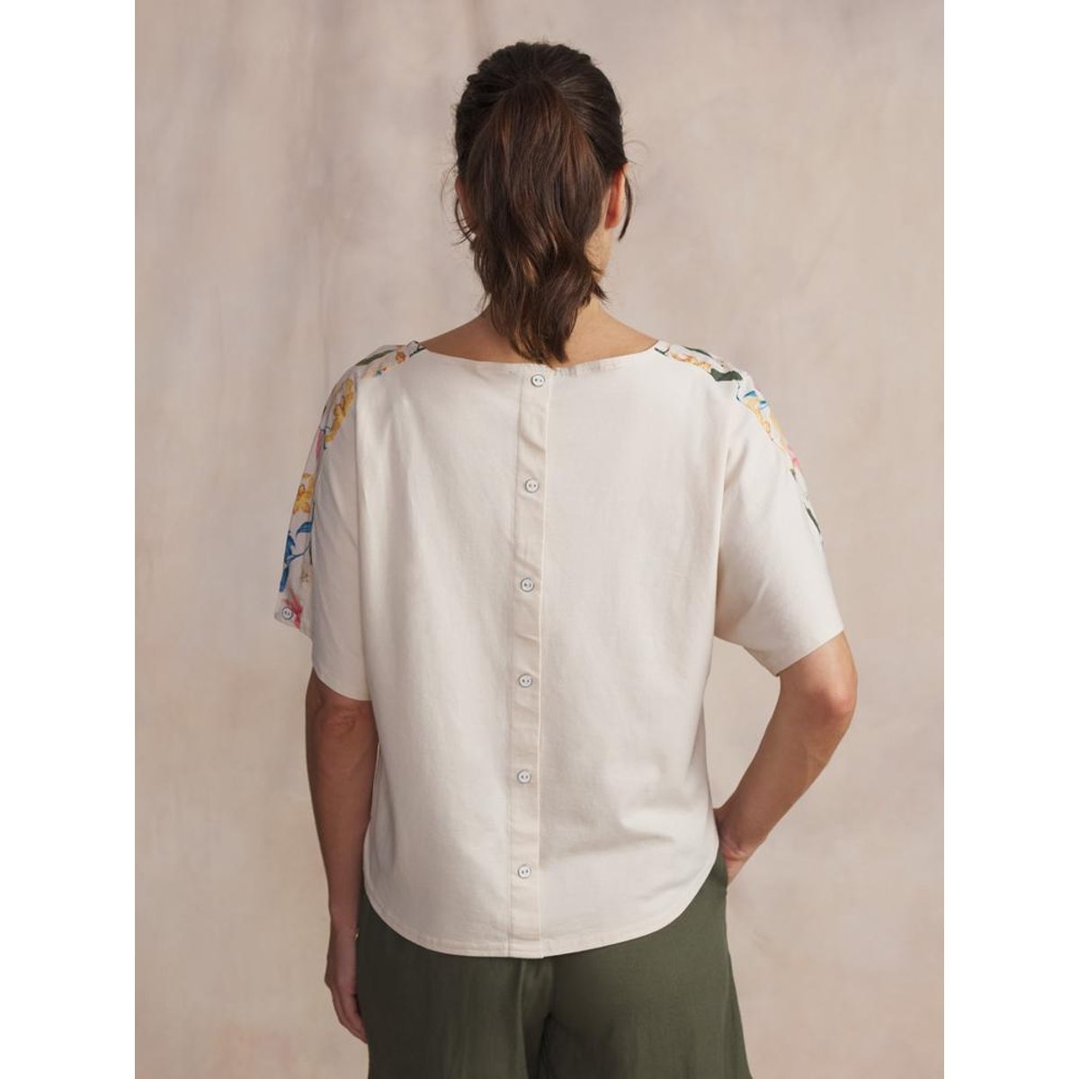 Blouse col rond GYSELRON craie, TBS