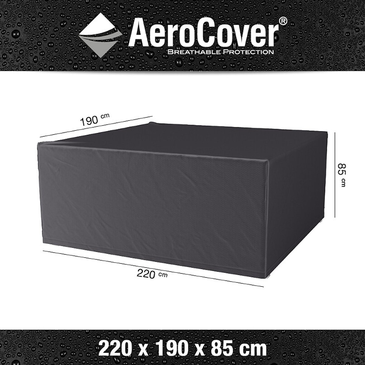 Garden Set Oblong Cover 220x190x85cm grey, AEROCOVER