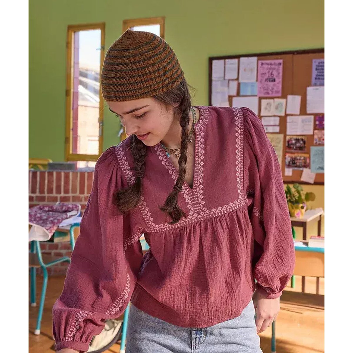 Blusa a maniche lunghe rosa, TAPE A L'OEIL