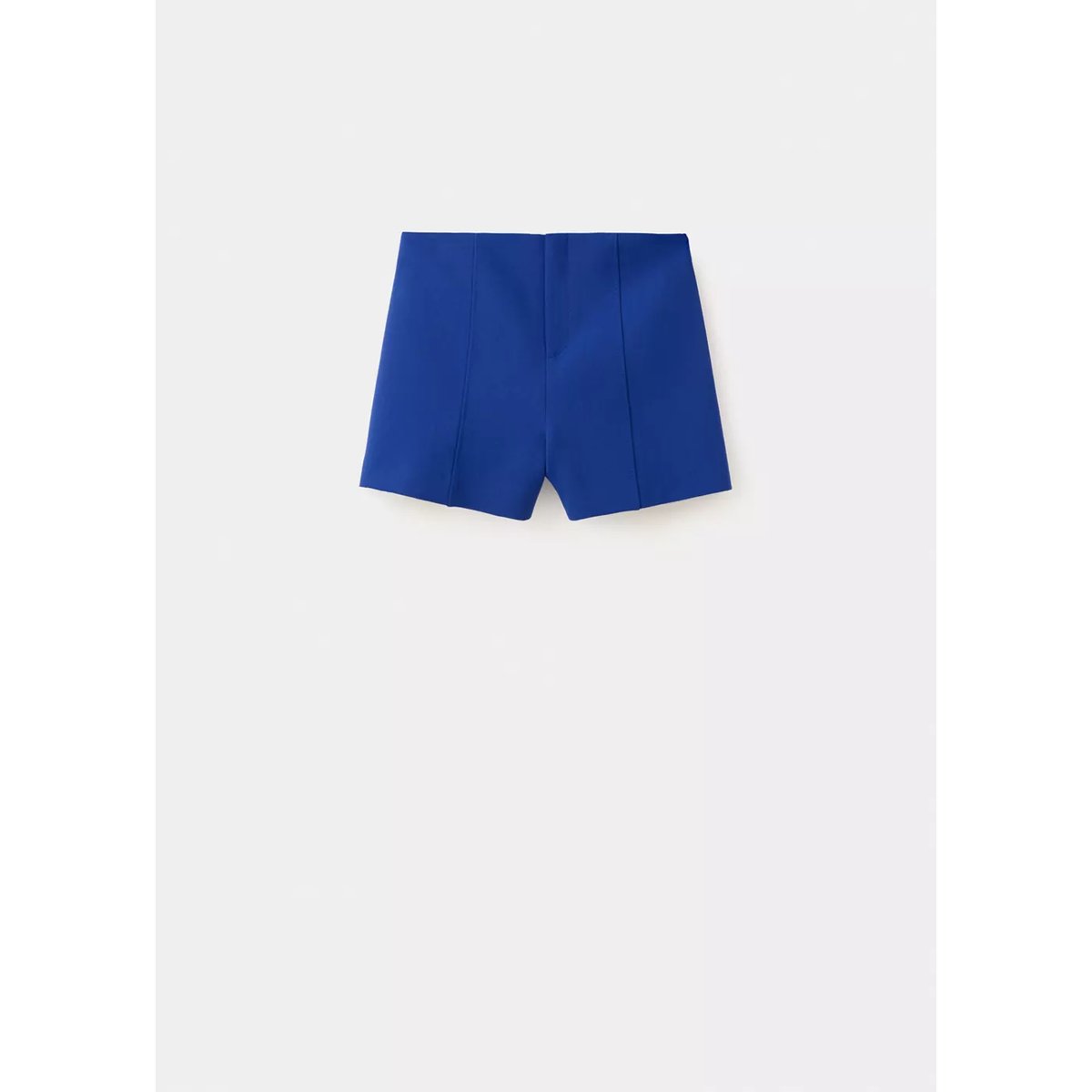 Short taille haute avec coutures bleu, MANGO