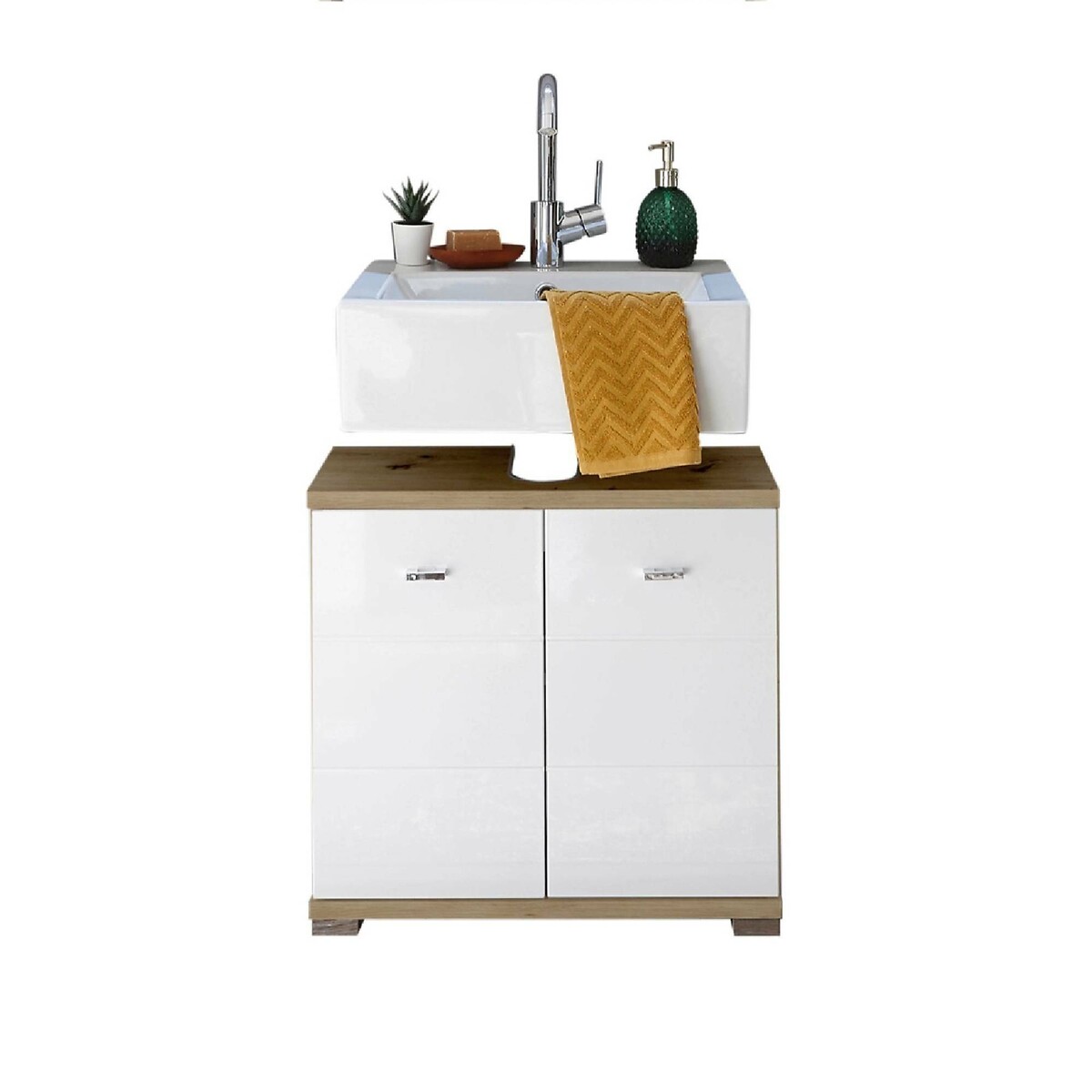 Luma Under Sink Cabinet white/natural, SO'HOME