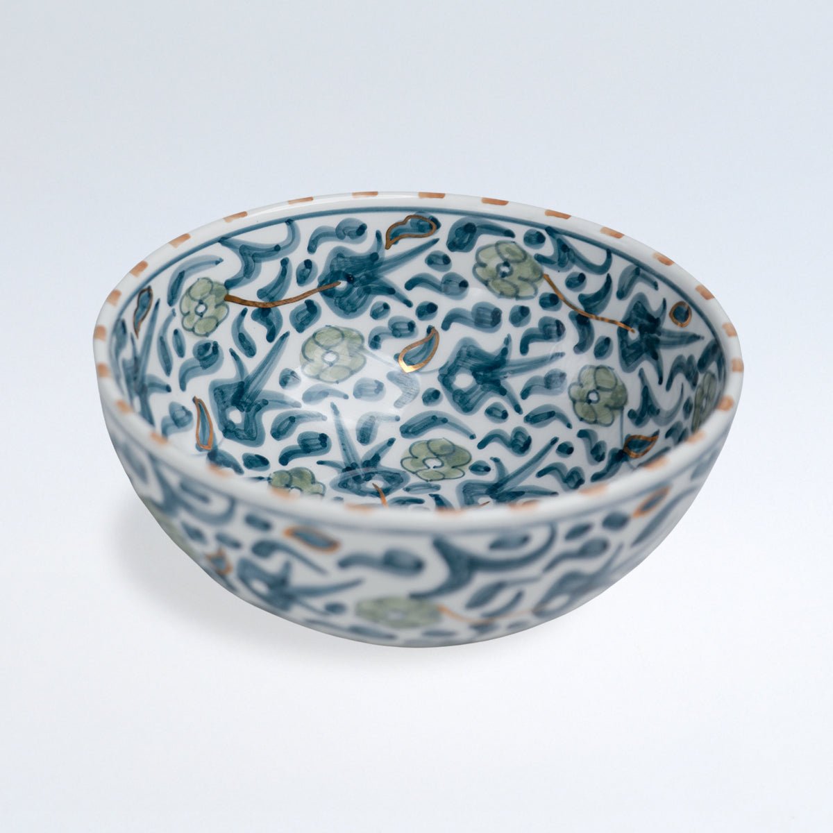 Saladier rond FLEUR CHARDONS bleu majorelle, CHABI CHIC