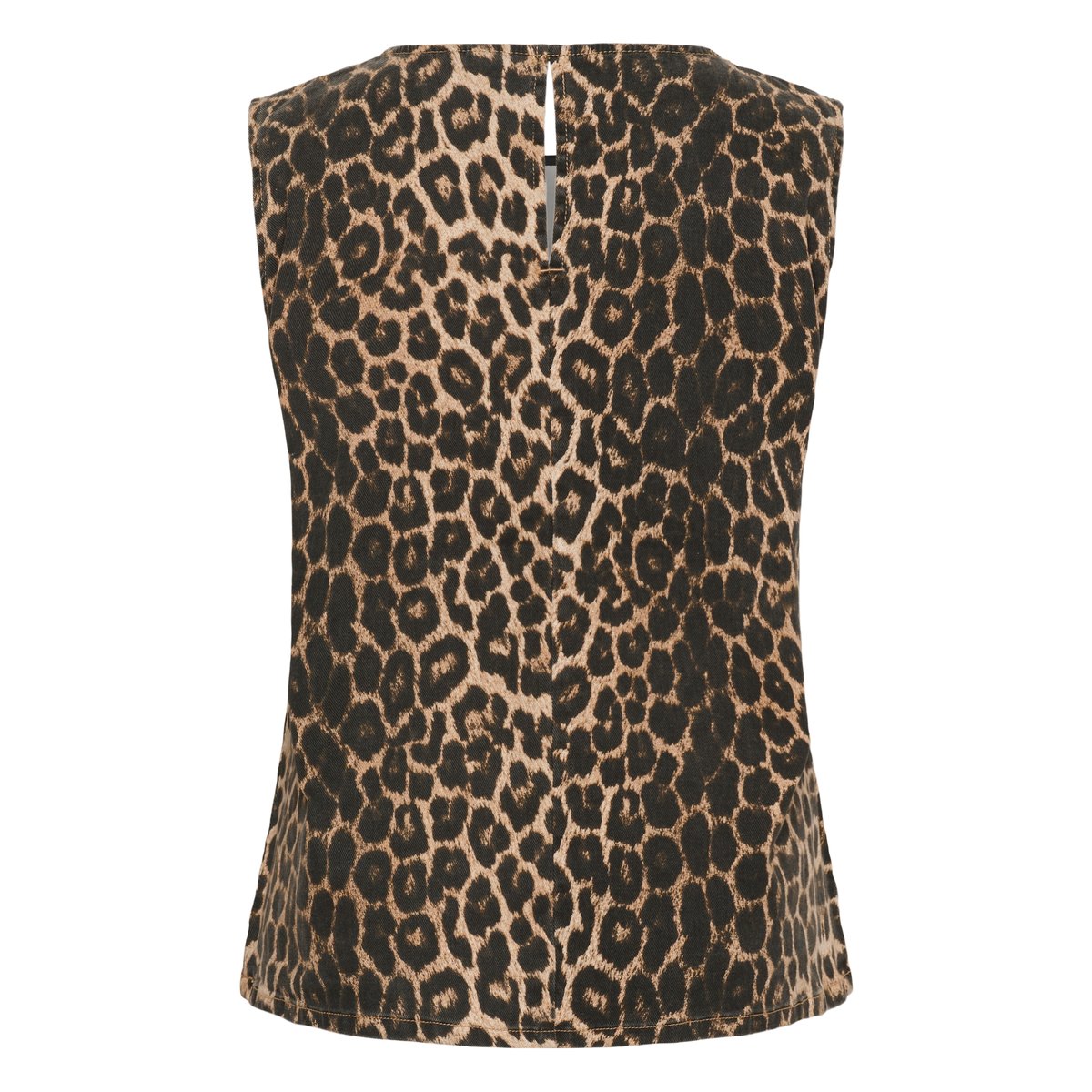 Blouse sans manches noir marron black/brown leopard, KAFFE CURVE