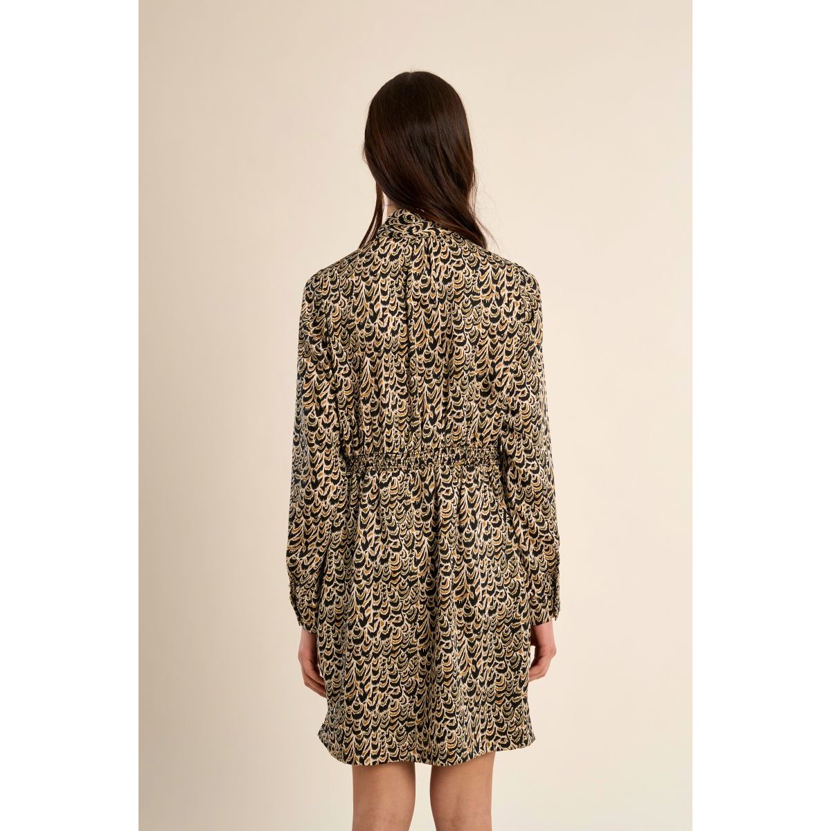 Robe ajustée col à nouer black leonie, MOLLY BRACKEN