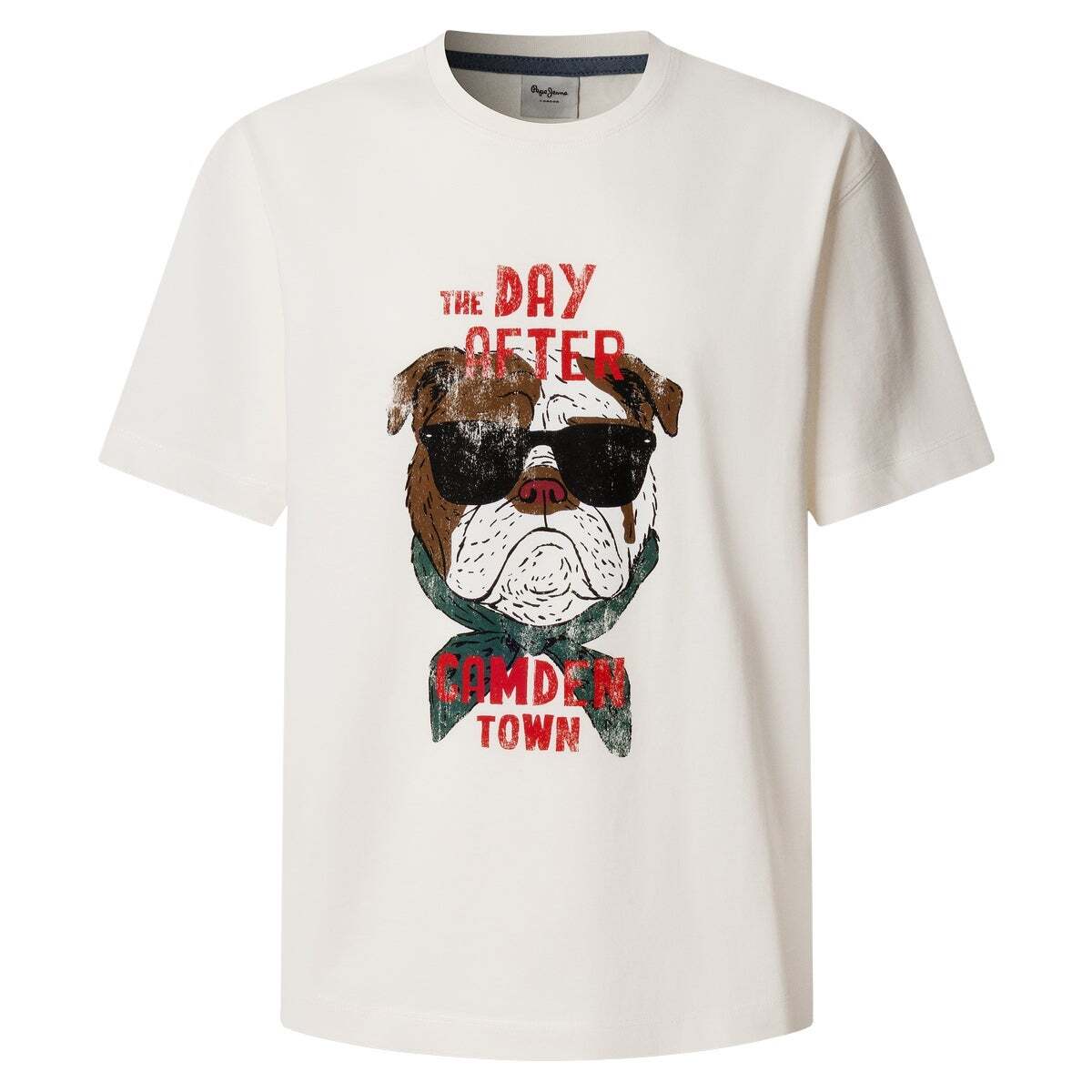 T-Shirt À Imprimé Graphique Coupe Casual blanc cassé, PEPE JEANS