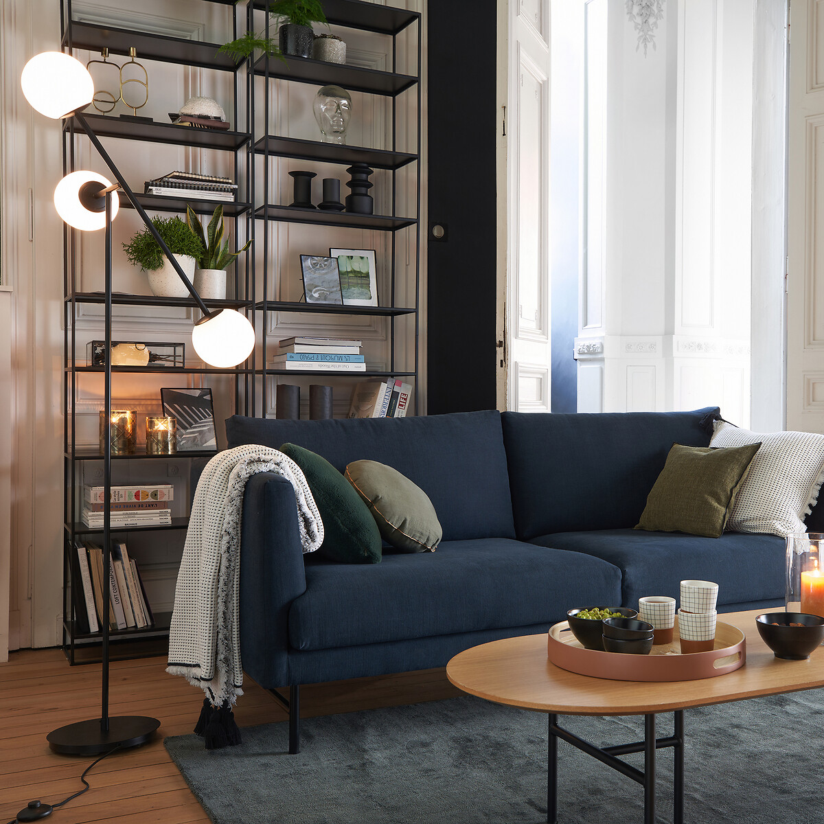 Libreria alta, acciaio, altezza 240 cm, MIVA nero , LA REDOUTE INTERIEURS