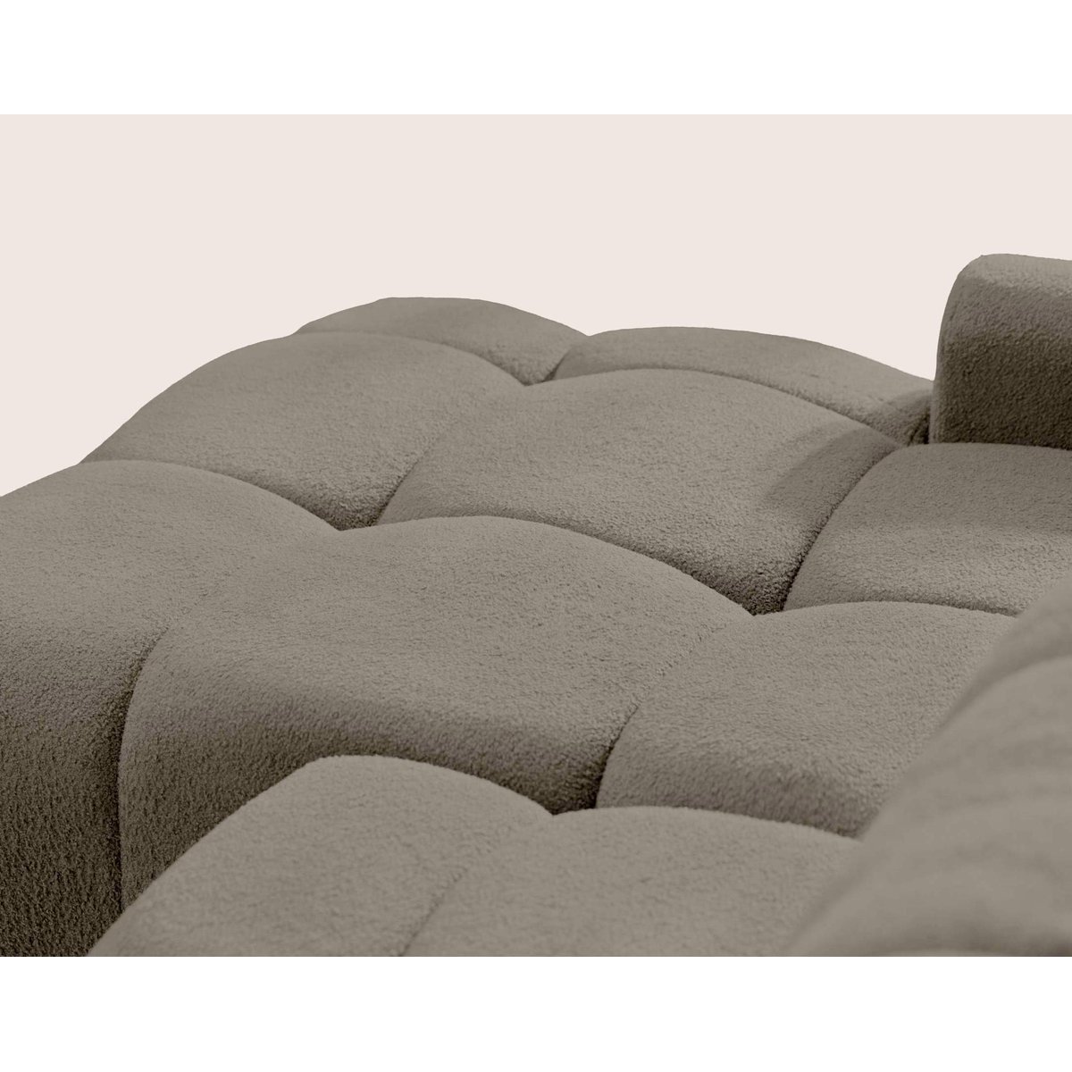Canapé d'Angle Convertible en Tissu bouclette 4 places - YULIN gris, LISA DESIGN