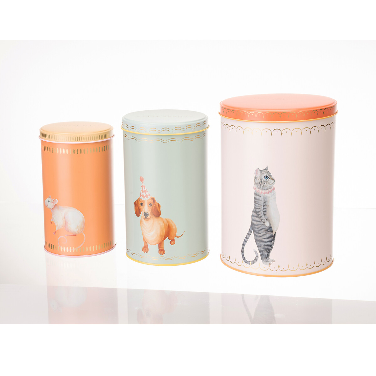 Set of 3 Storage Tins multi-coloured, YVONNE ELLEN
