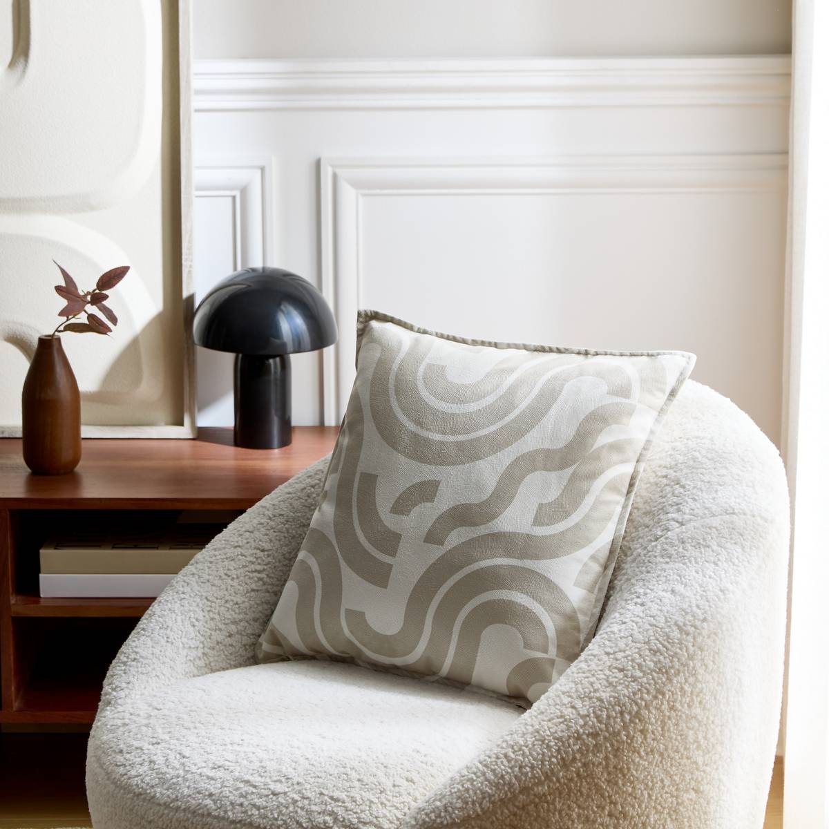 Coussin carré LILOU ivoire, ATMOSPHERA