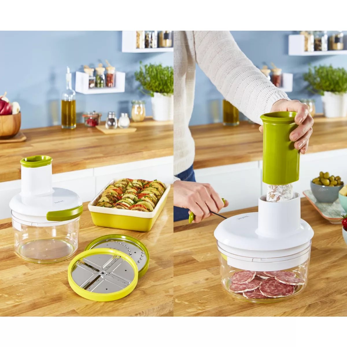Hachoir 5 Secondes 1.2l blanc et vert, TEFAL