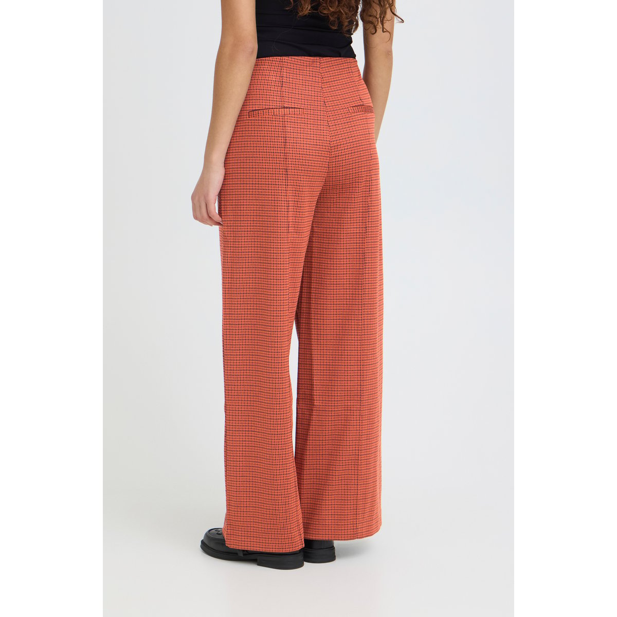 Pantalon à jambes larges, taille haute orange rooibos tea, ICHI