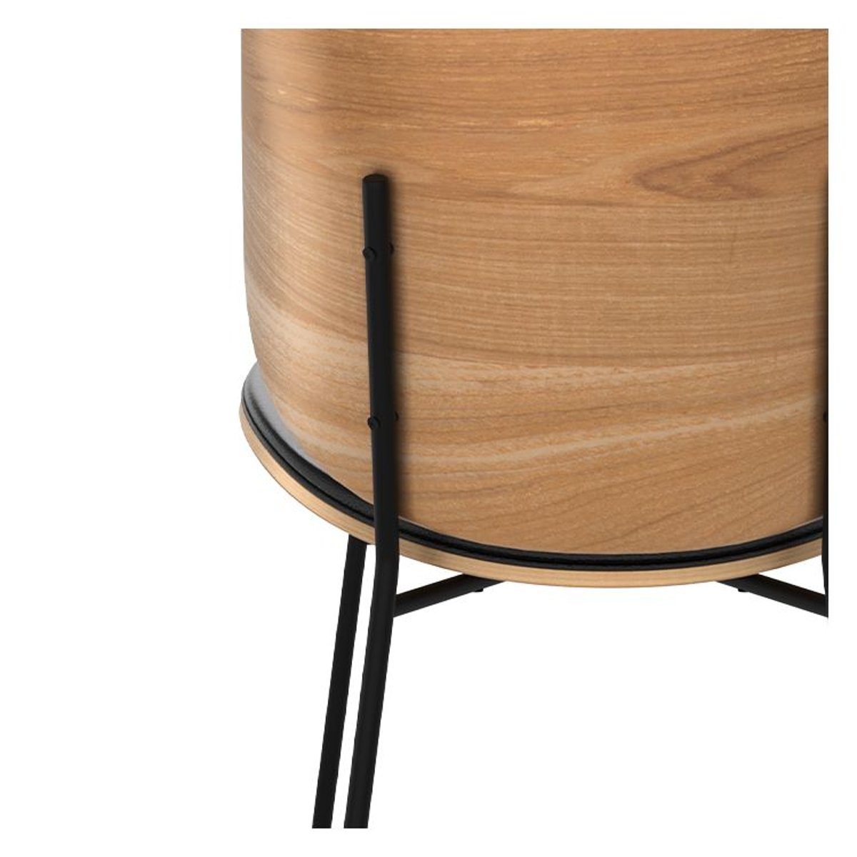 Chaise en bois, PU et pieds en métal - HECTOR noir et bois foncé, MAISON PAVANE
