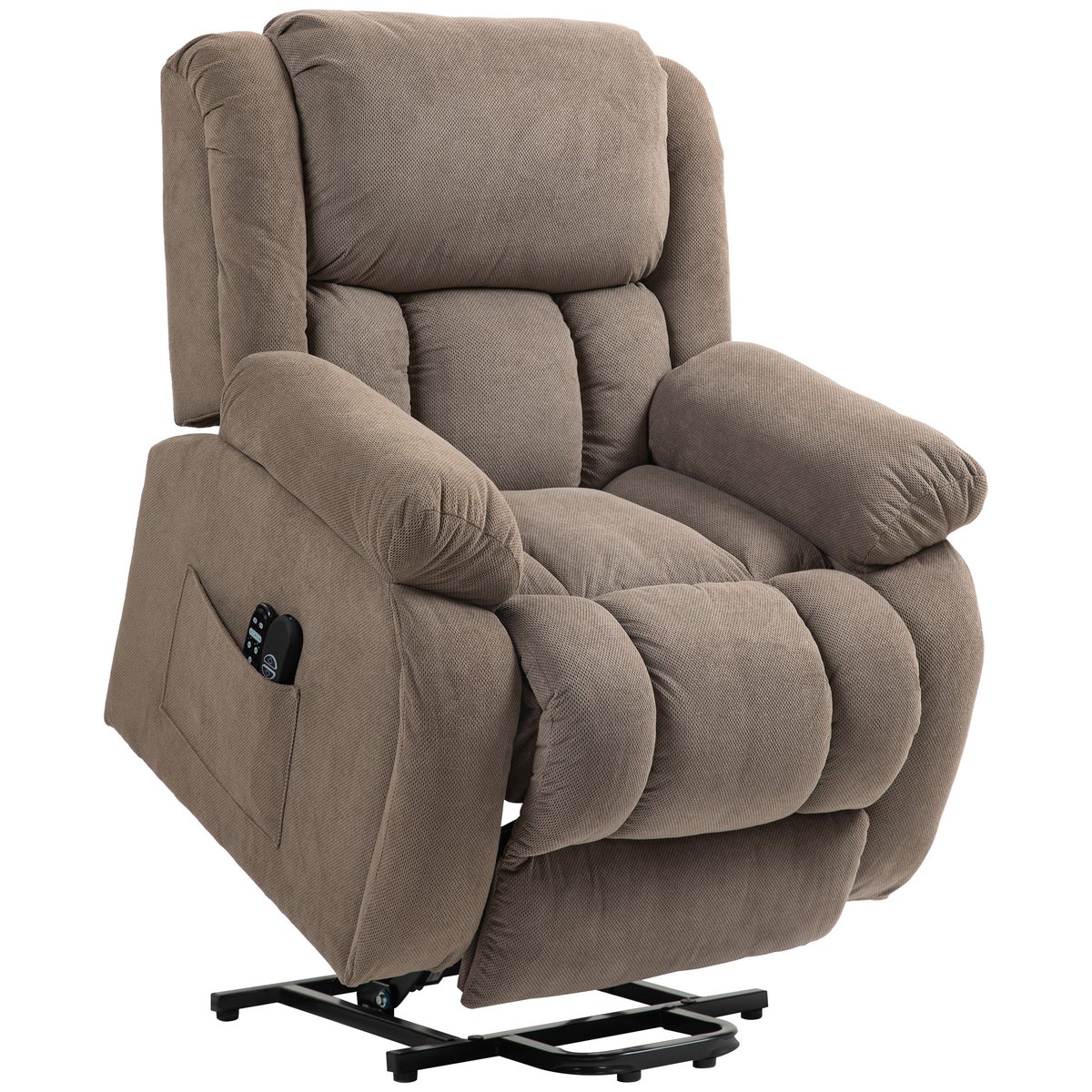 Fauteuil releveur multifonctionnel Velours marron clair, HOMCOM
