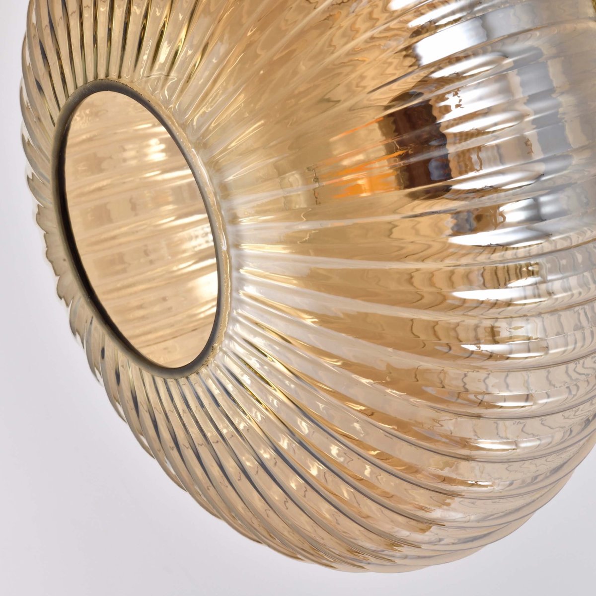 Applique ou spot en verre strié - AMBRINE ambré et doré, KOSILUM