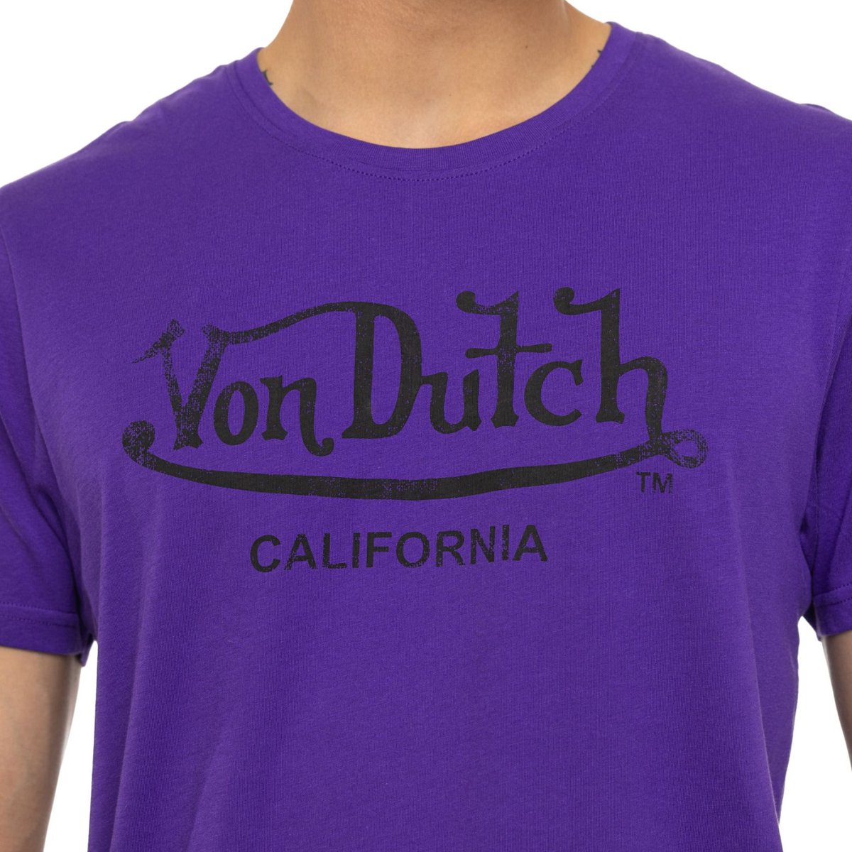 Tee Shirt coton First mauve/noir, VON DUTCH