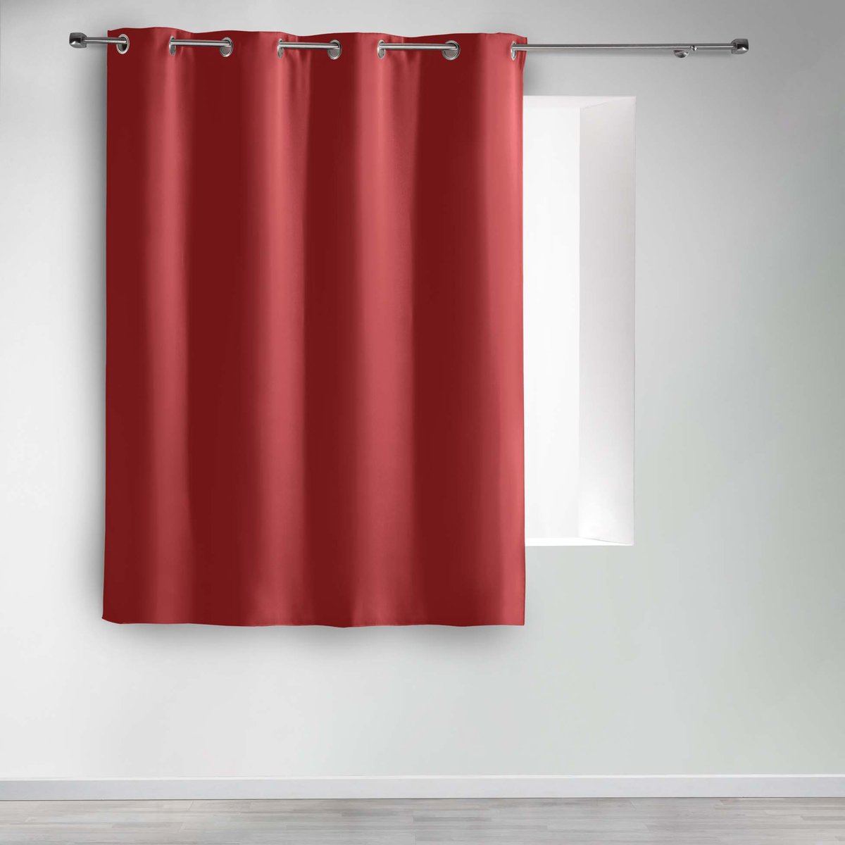 Rideau court obscurcissant 90 % adapté radiateur rouge, DOUCEUR D'INTÉRIEUR