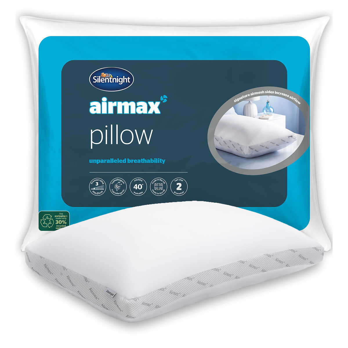 Airmax Hypoallergenic Pillow white, SILENTNIGHT