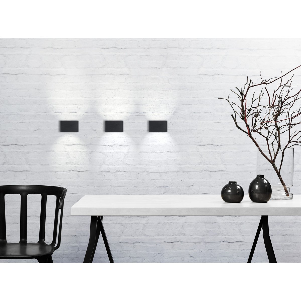 Applique murale extérieure bidirectionnelle en métal, NENE noir, NORDLUX
