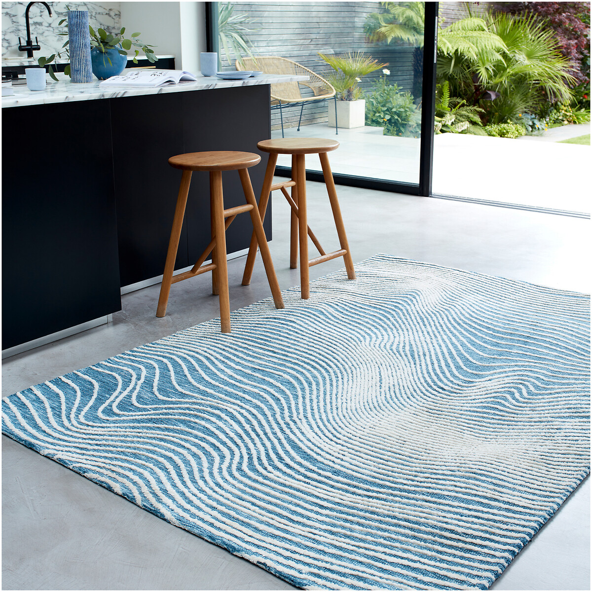 Contemporary Linear Pattern Rug teal, ÉDITÉ