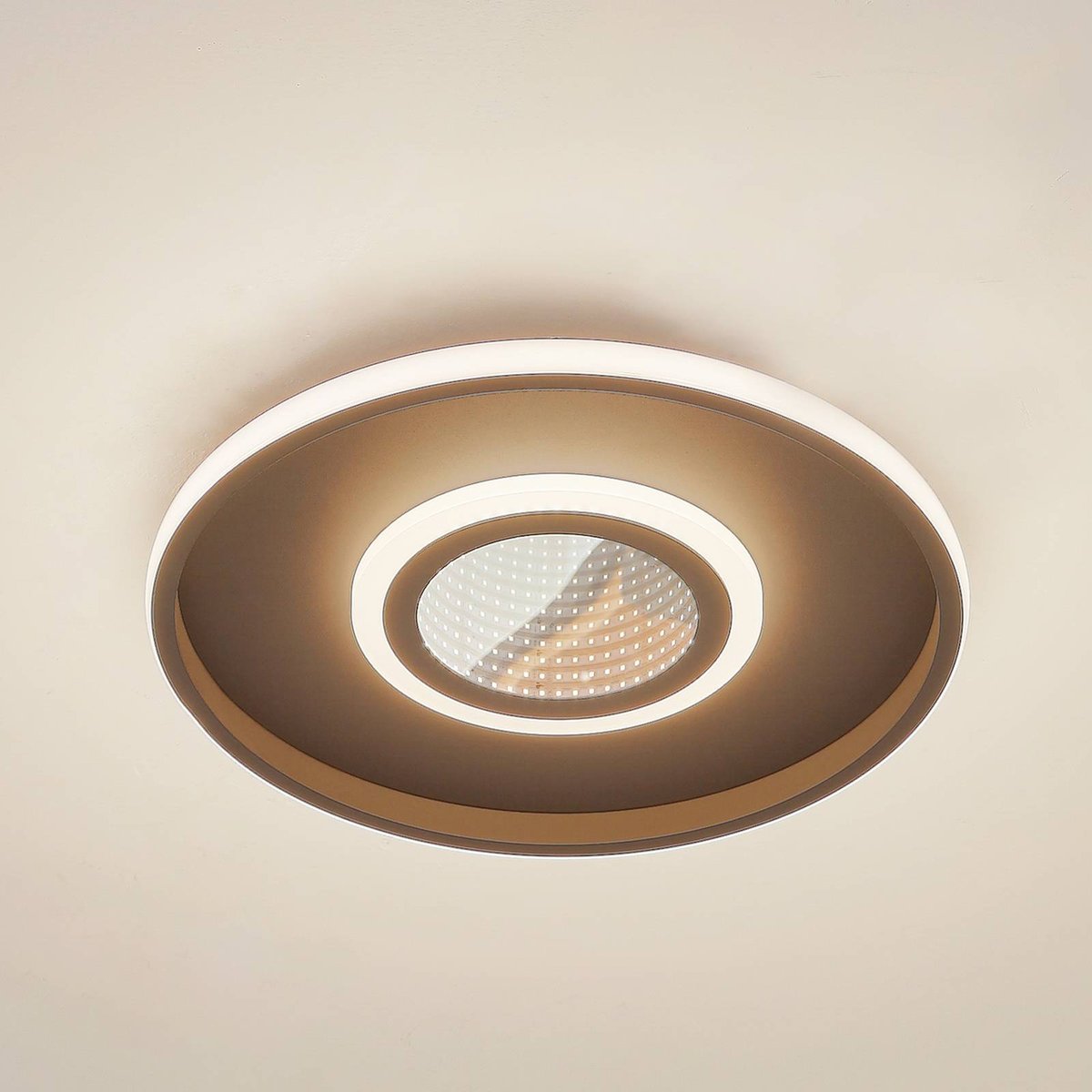 Plafonnier en métal moderneLED, Selian noir, blanc, transparent, LINDBY