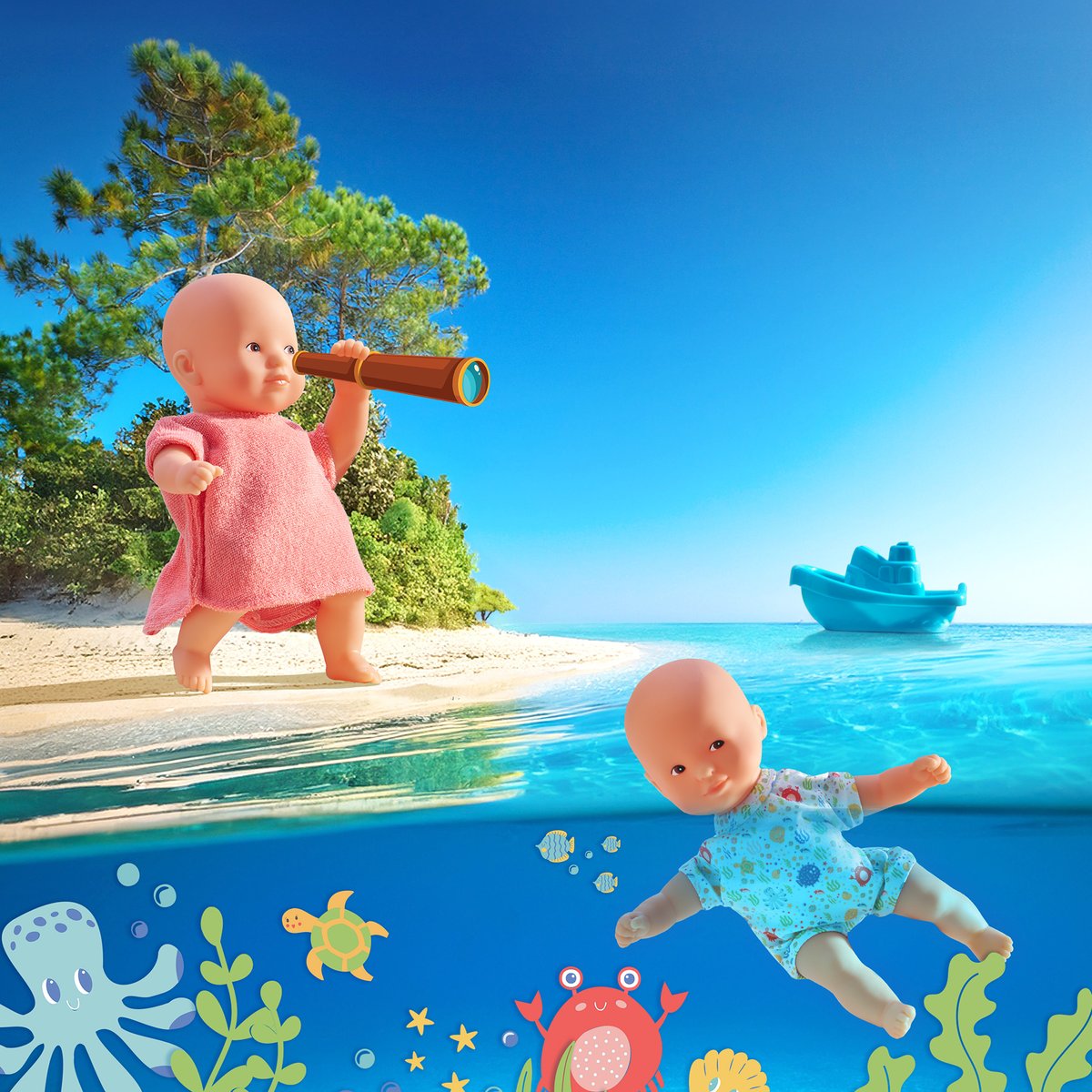 Coffret Poupon Mini Bain couleur unique, COROLLE