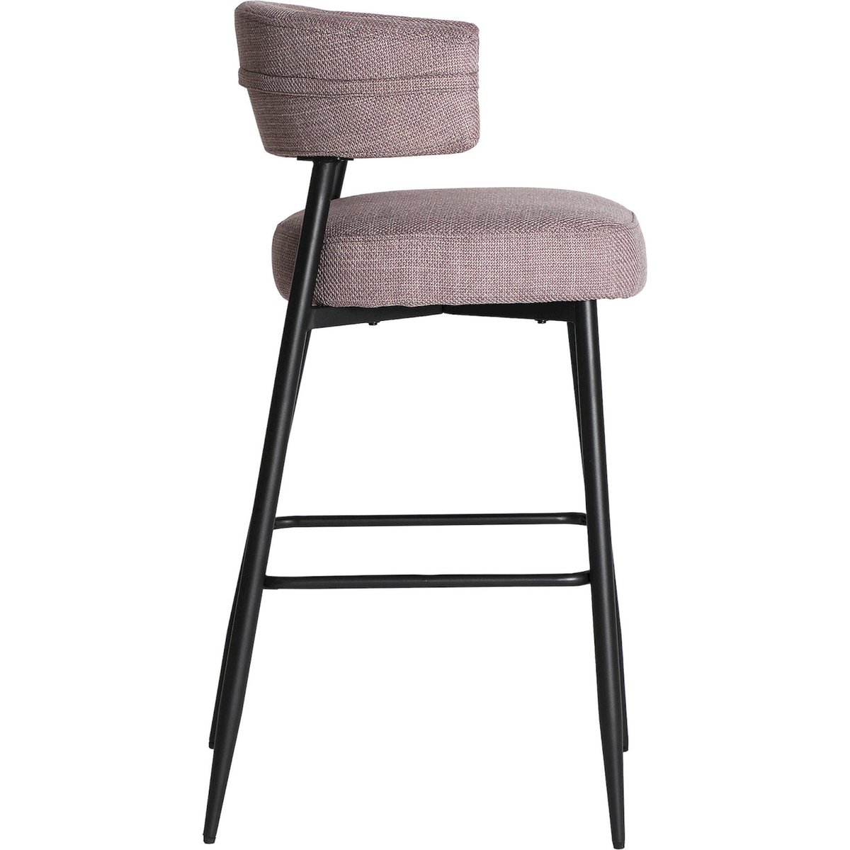 Tabouret de bar contemporain S.MERANO mûre chiné et noir, RECOLLECTION
