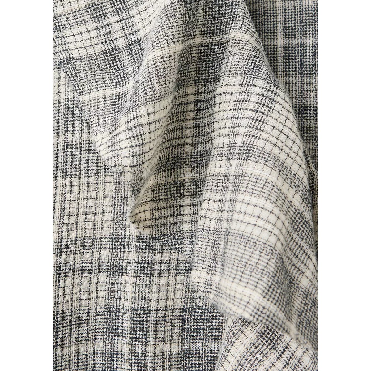 Blouse à carreaux à volant blanc cassé, MANGO TEEN