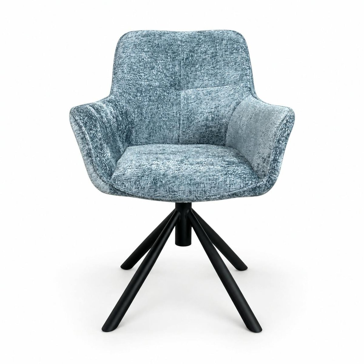 Fauteuil de table pivotant tissu bleu (lot de 2) IENA bleu, PIER IMPORT