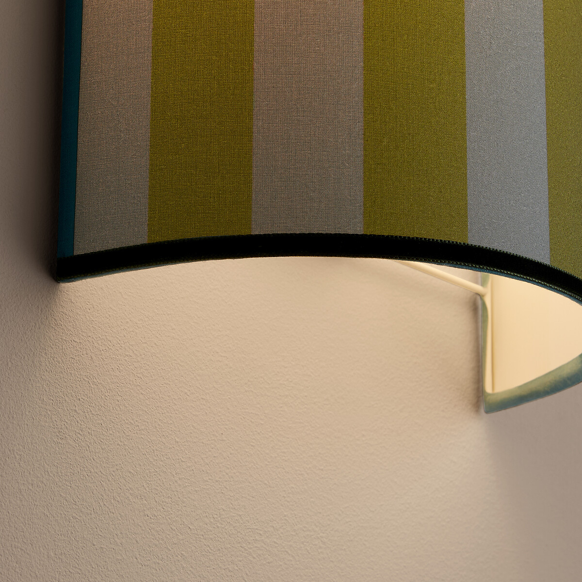 Wandlamp, van gestreept katoen en fluweel, STRIA groen  , LA REDOUTE INTERIEURS