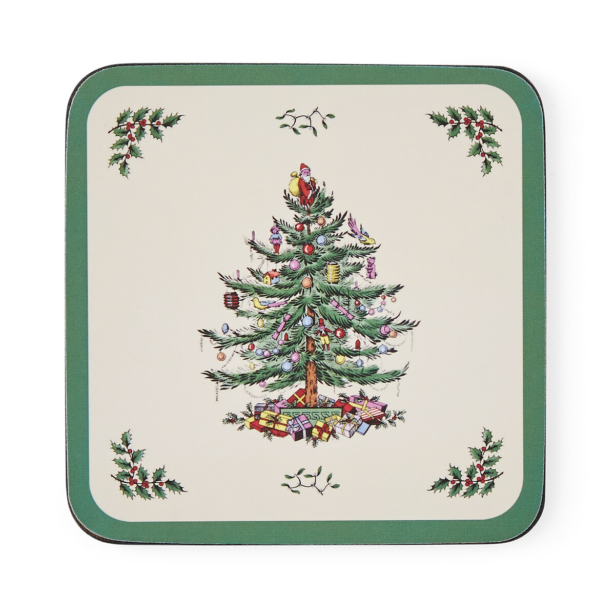 Set of 6 Christmas Tree Coasters white, PIMPERNEL