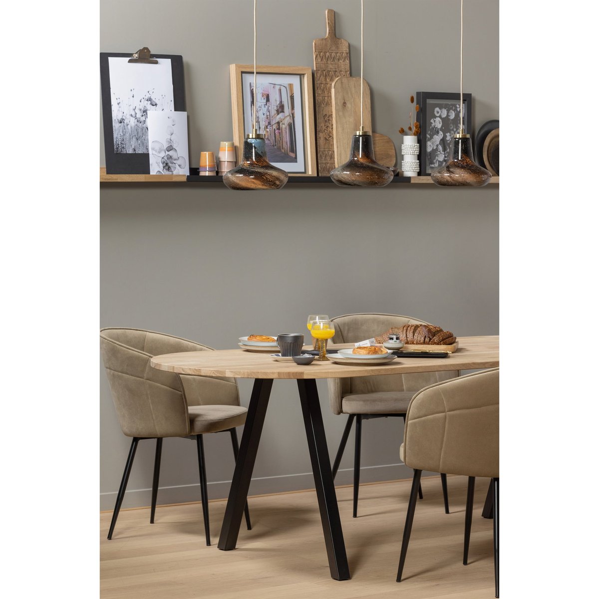 Etagère murale pour photos en chêne naturel, VTWONEN