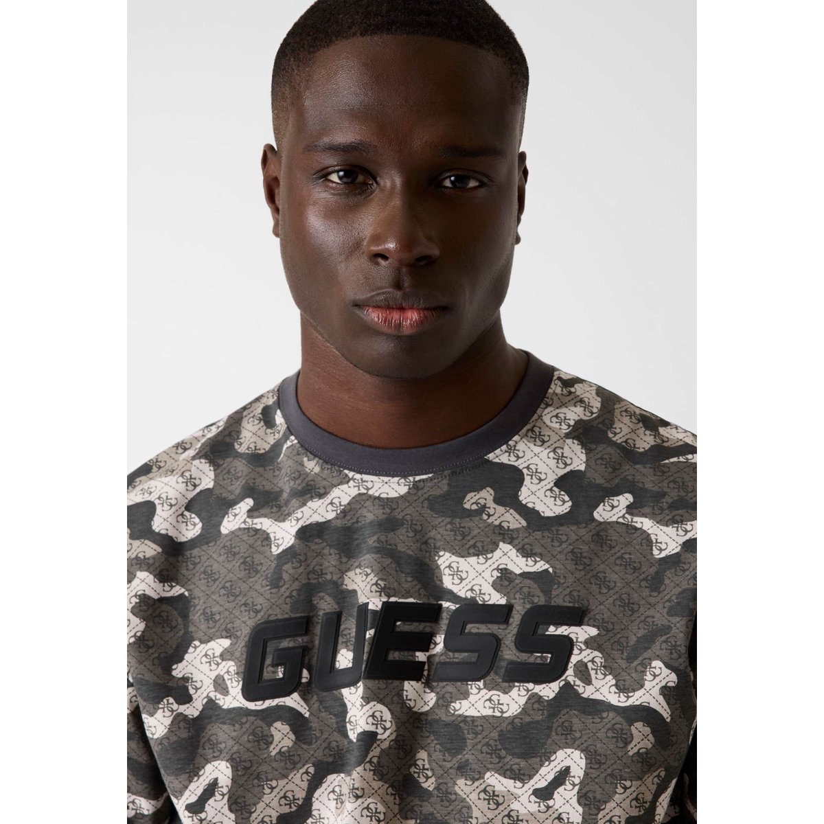 T-Shirt À Logo Sur Le Devant camouflage, GUESS