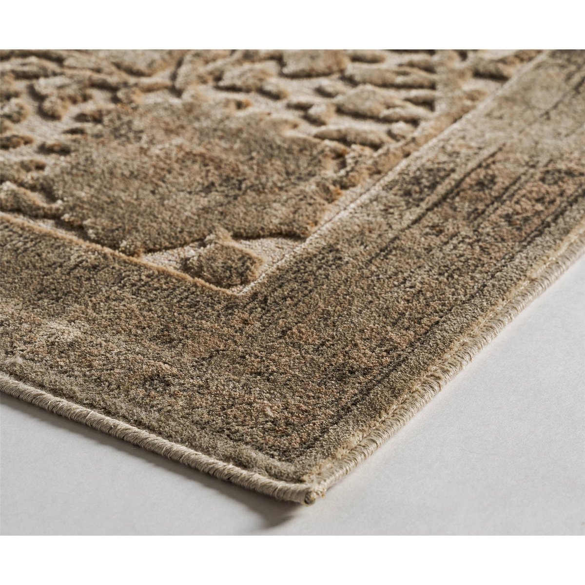 Tapis style classique en viscose tons clairs beige naturel, RECOLLECTION