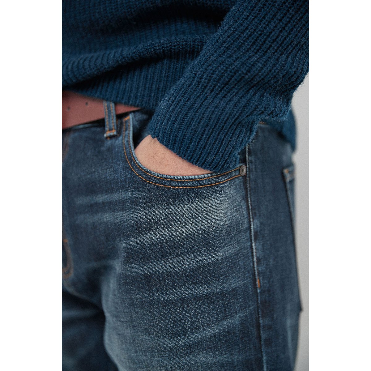 Jean Stretch Avec Ceinture Bootcut délavage bleu moyen, NEXT