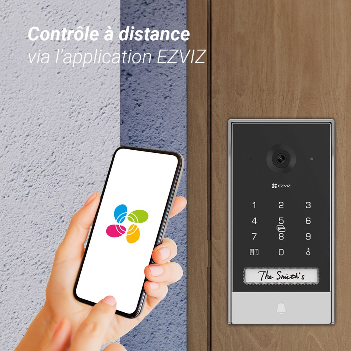 Sonnette connectée EP7-2K/Connecté ss fil+ panneau solaire couleur unique, EZVIZ