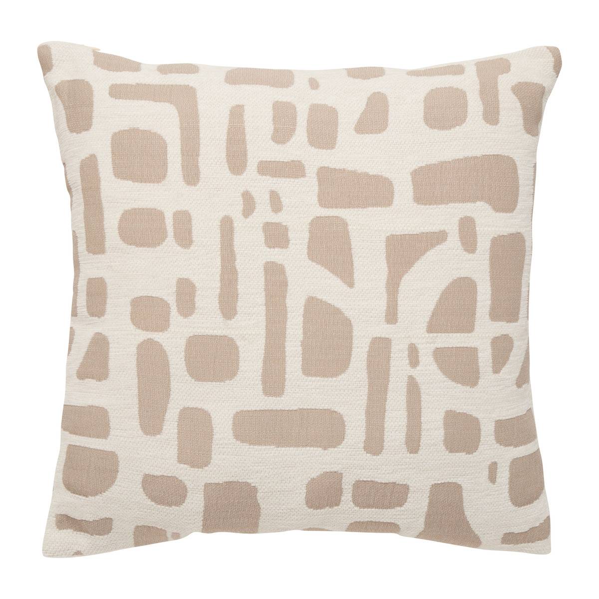 Coussin carré MARLIA beige lin, ATMOSPHERA