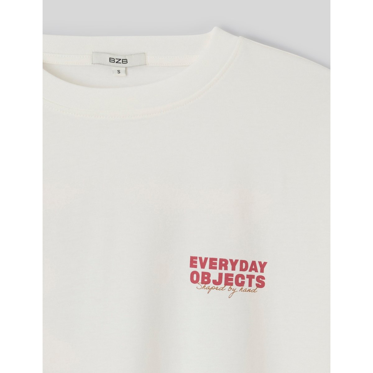 T-shirt imprimé devant / dos blanc écru, BZB
