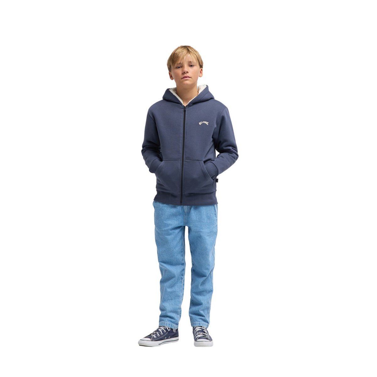 Sweat à capuche zippé ARCH SHERPA noir ombre blue, BILLABONG