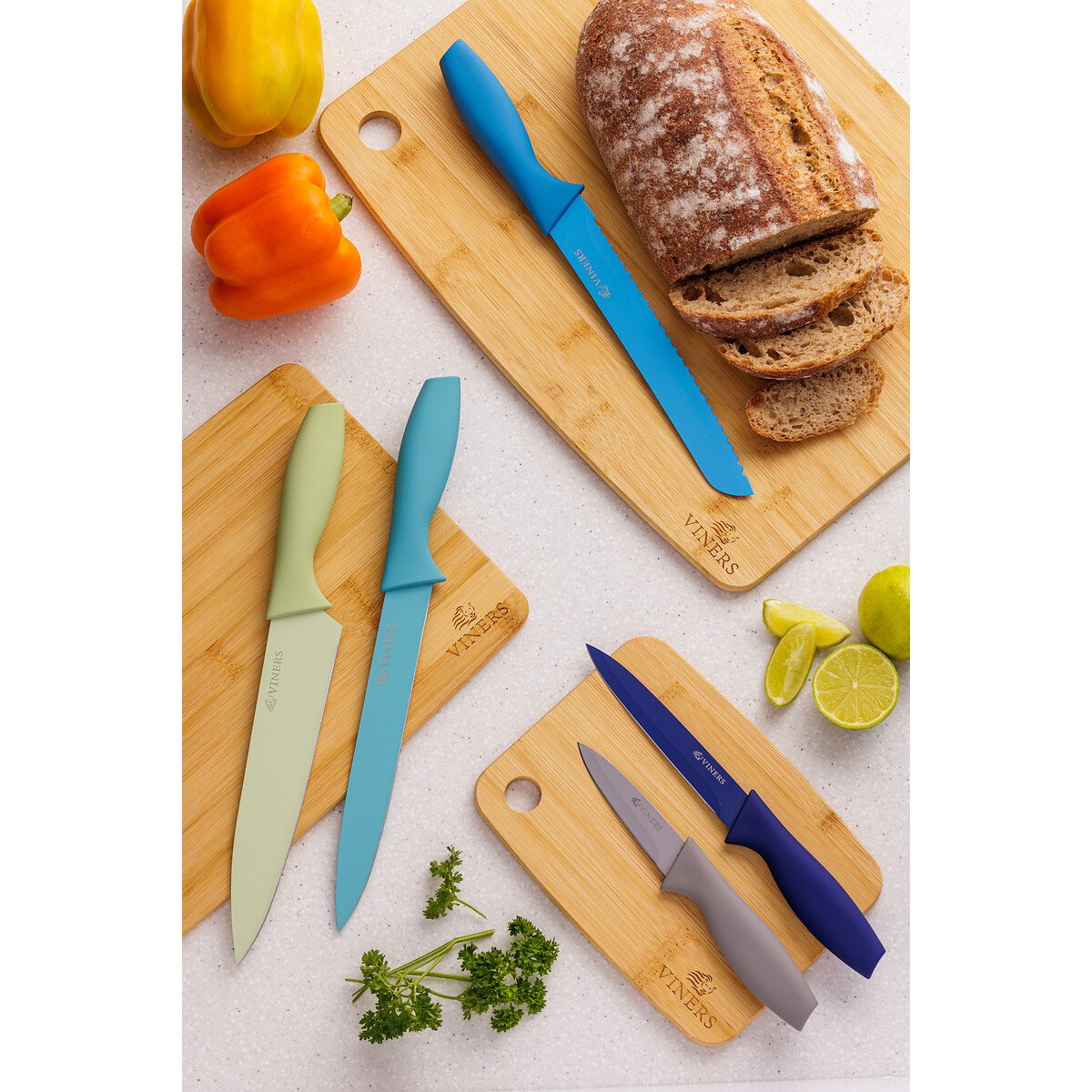 Set of 3 Chopping Boards brown , VINERS