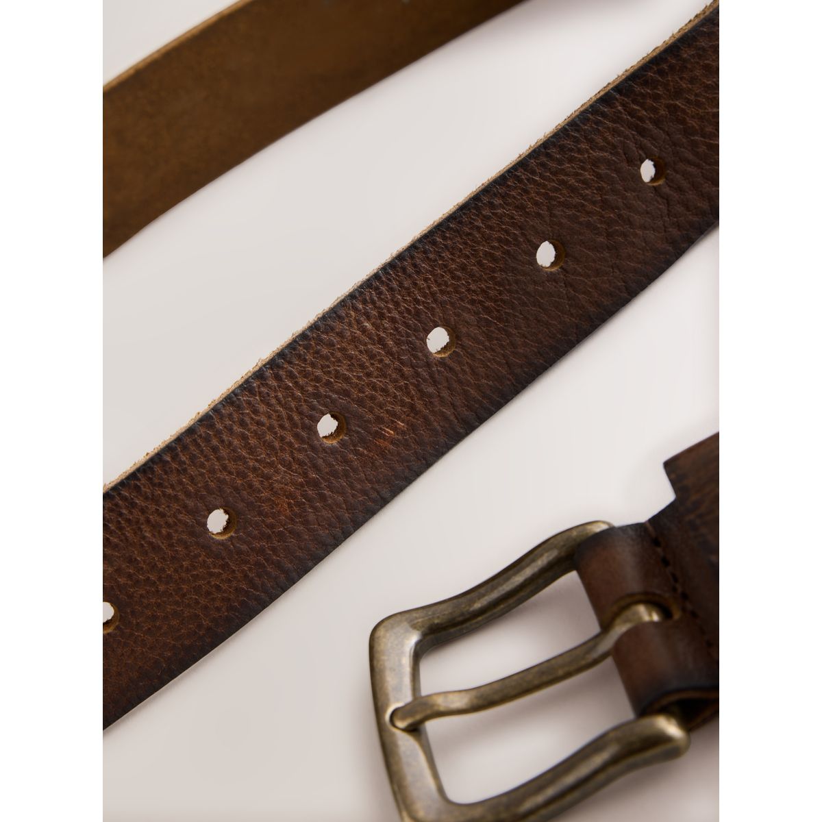 Ceinture décontractée en cuir marron vieilli, NEXT