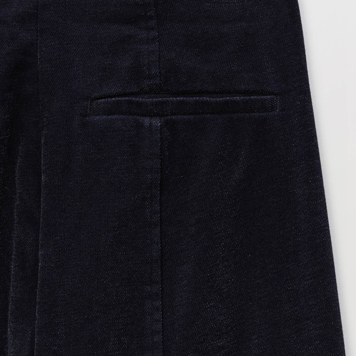Pantalon large en chenille raccourci marine, MONOPRIX