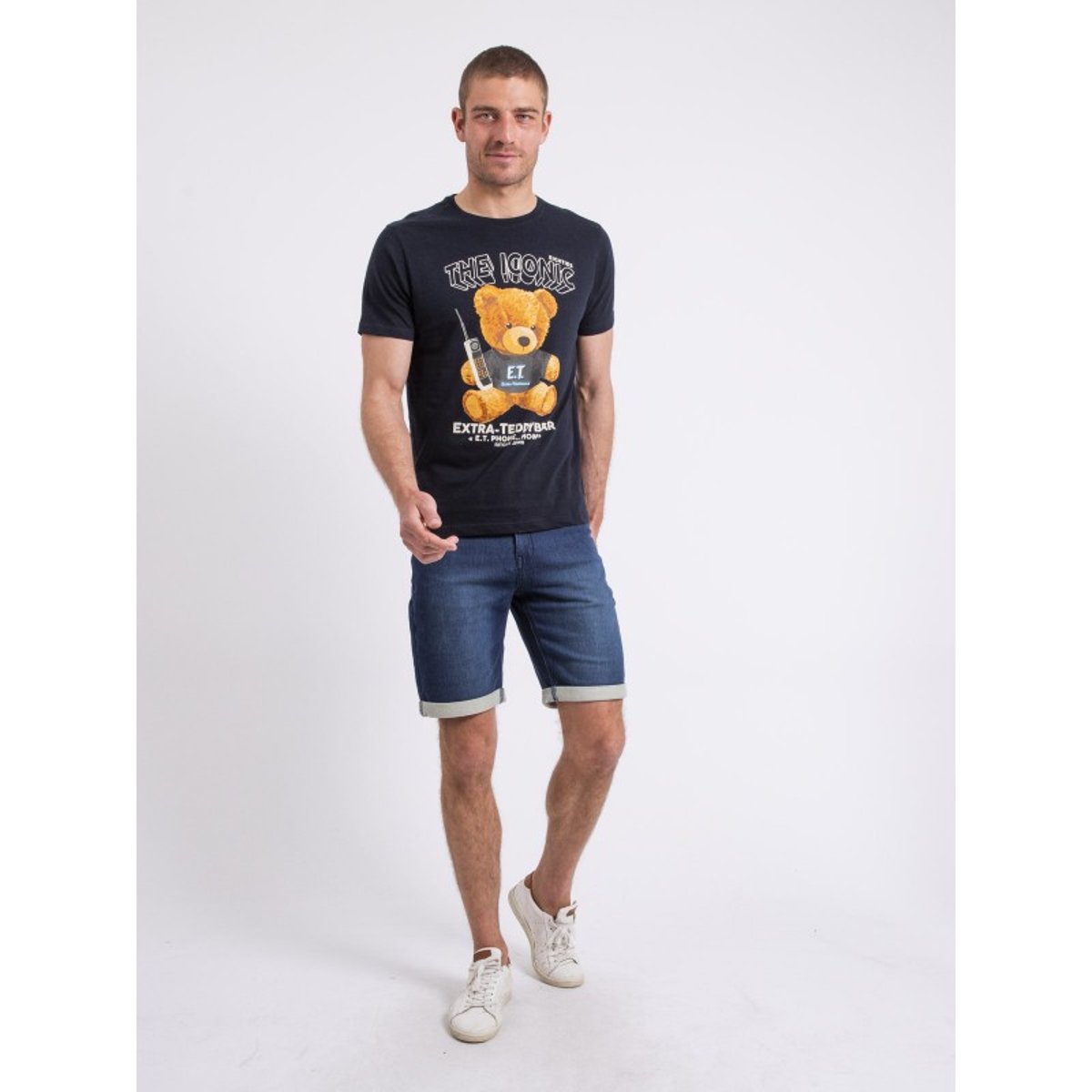 T-shirt Col Rond Pur Coton Neverso bleu marine, RITCHIE