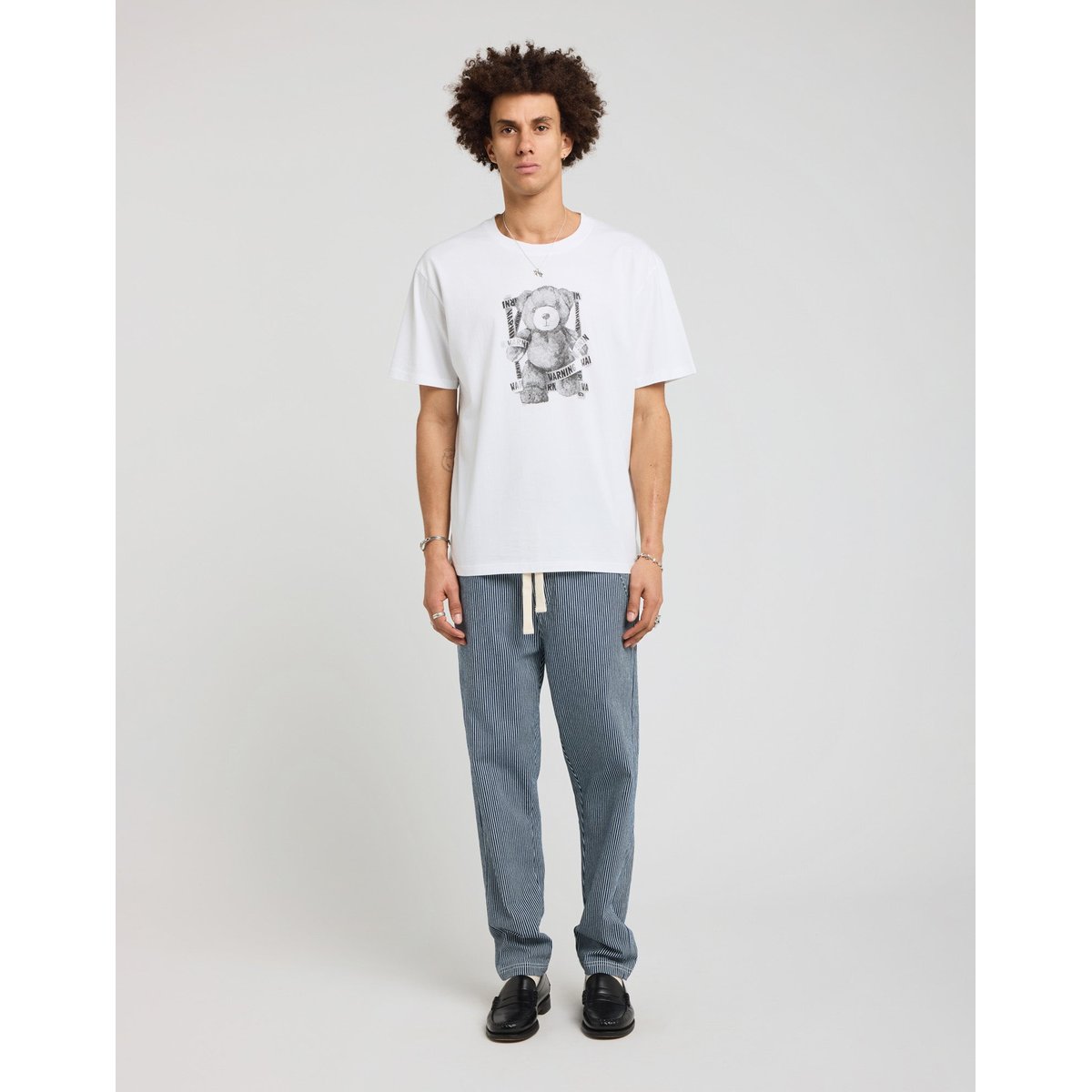 PANTALON LOOSE DKSTRIPE raye bleu, PULLIN