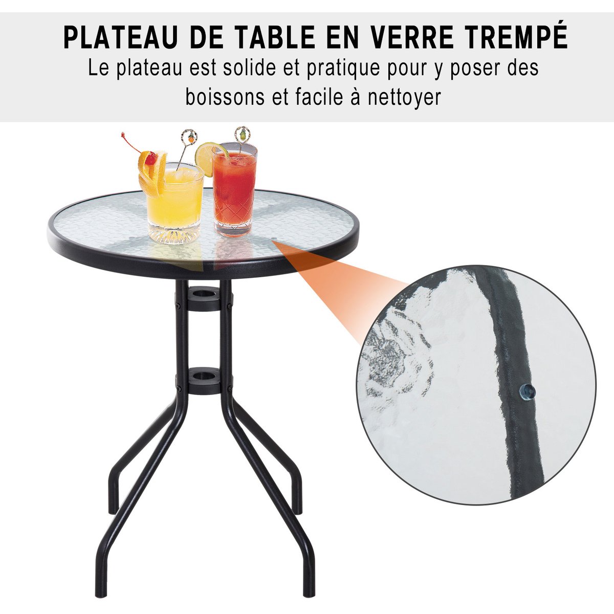 Ensemble de bistrot d'extérieur Métal Marron marron, OUTSUNNY