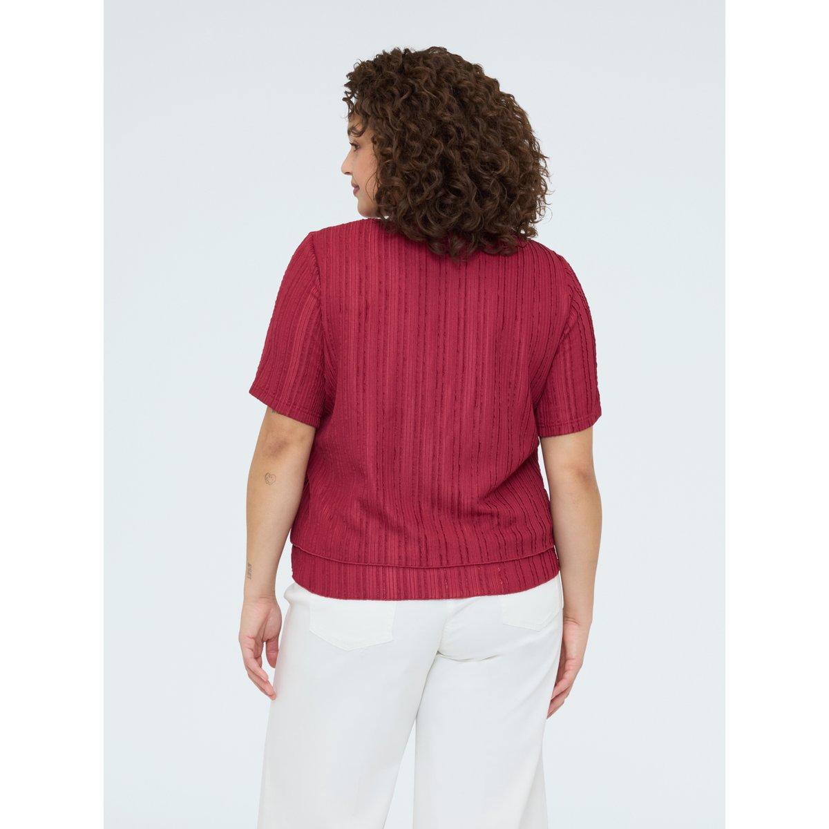 T-shirt côtelé burgundy, FIORELLA RUBINO